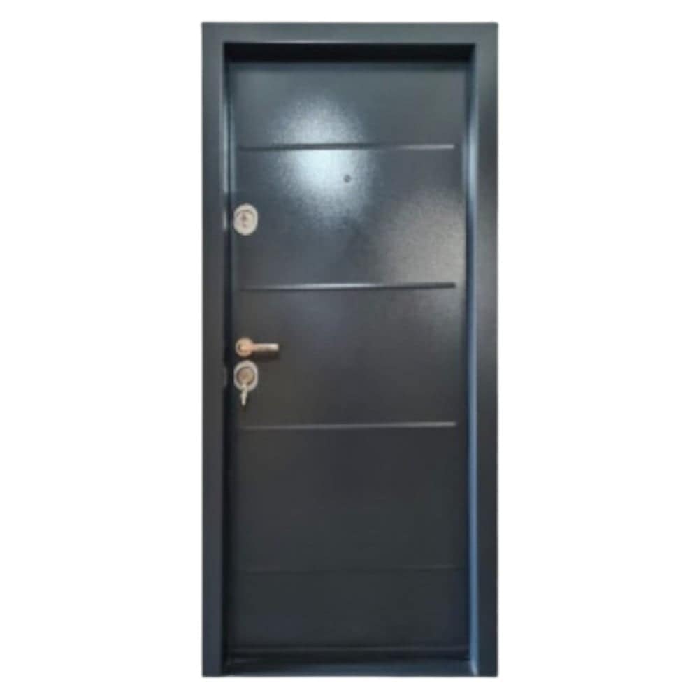 Usa metalica de exterior cu izolatie Novo Doors NDM02, 88x200 cm, deschidere dreapta, grosime tabla 1.2 mm, toc 7 cm, pentru case, Gri antracit
