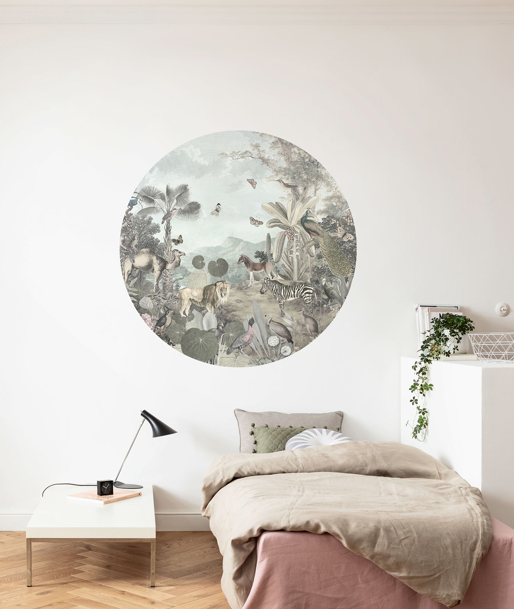 Papel pintado panorámico redondo en tela no tejida autoadhesiva de komar - utopia - talla: ⌀125 cm