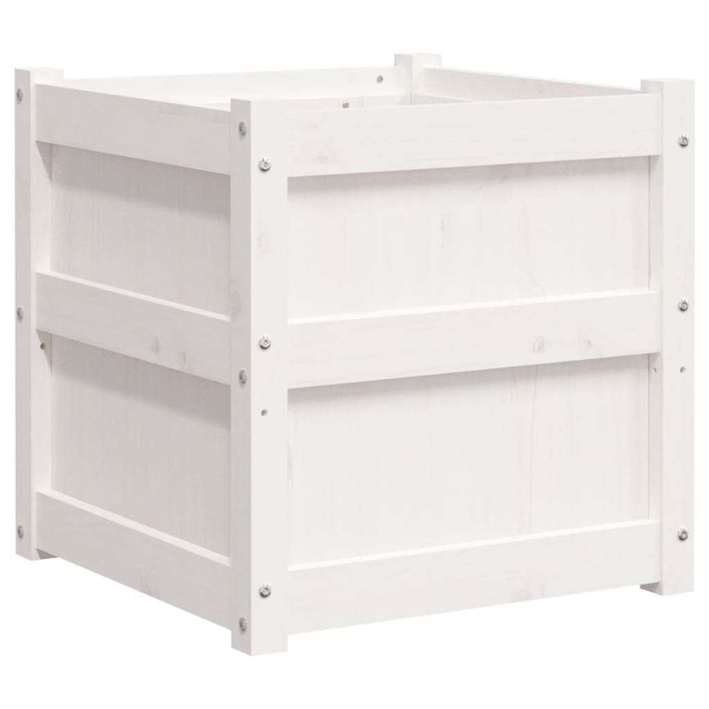 2 pcs Jardinière，Bac à fleurss blanc bois de pin massif CWV23588 - 5