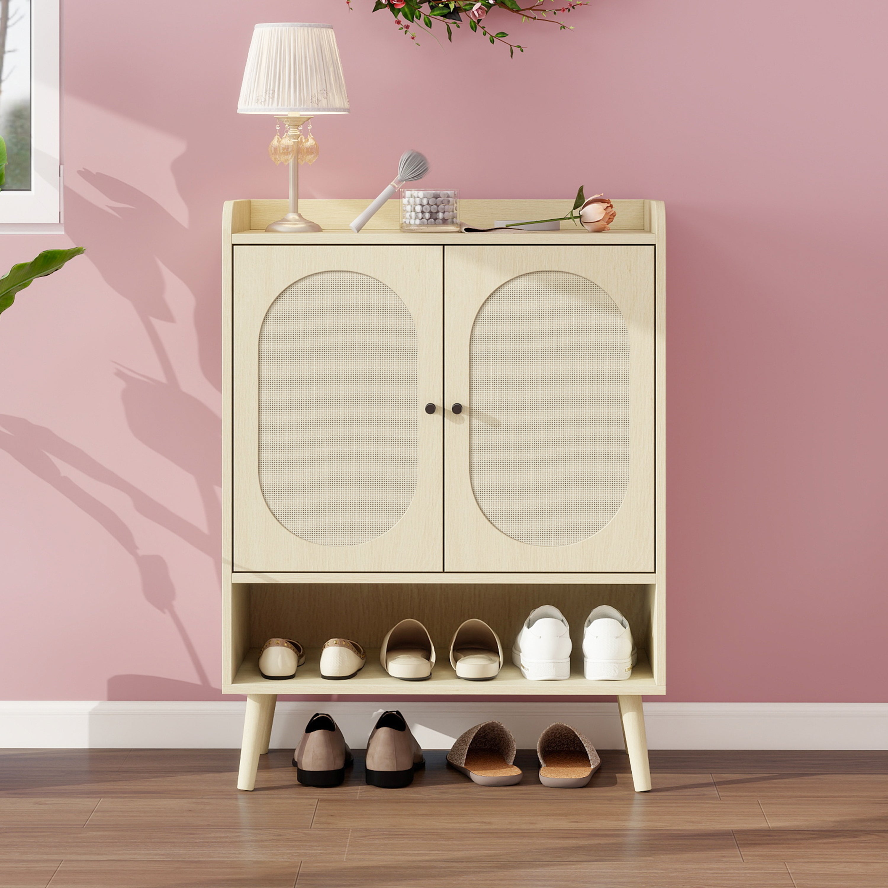 BigBen Armoire à chaussures Marron miel 70x38x45,5 cm Bois pin massif