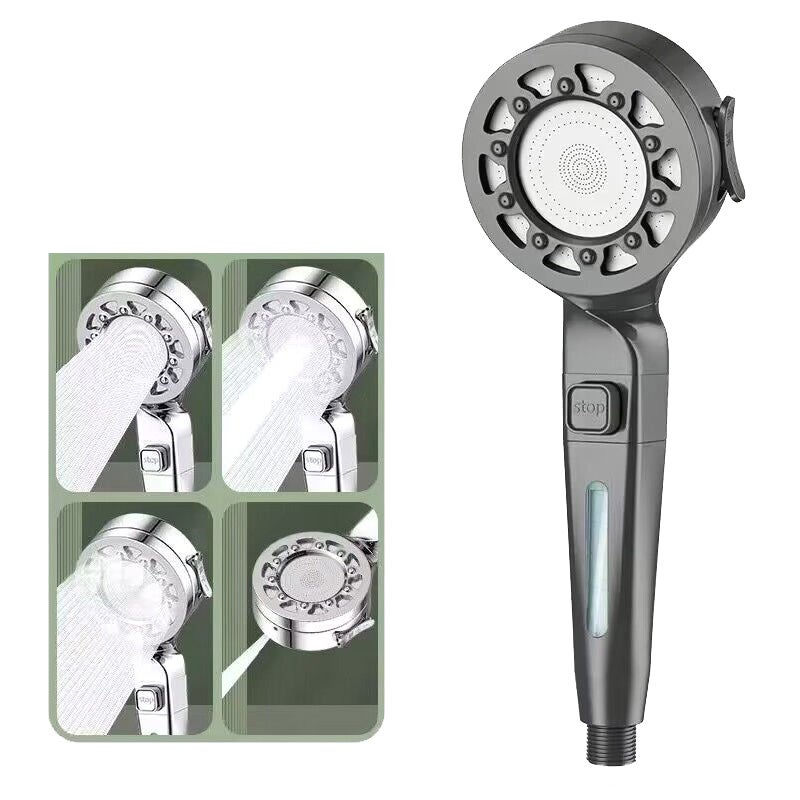 Prysznic ręczny wysokociśnieniowy, prysznic ręczny z filtrem, łazienkowa głowica prysznicowa, szara
