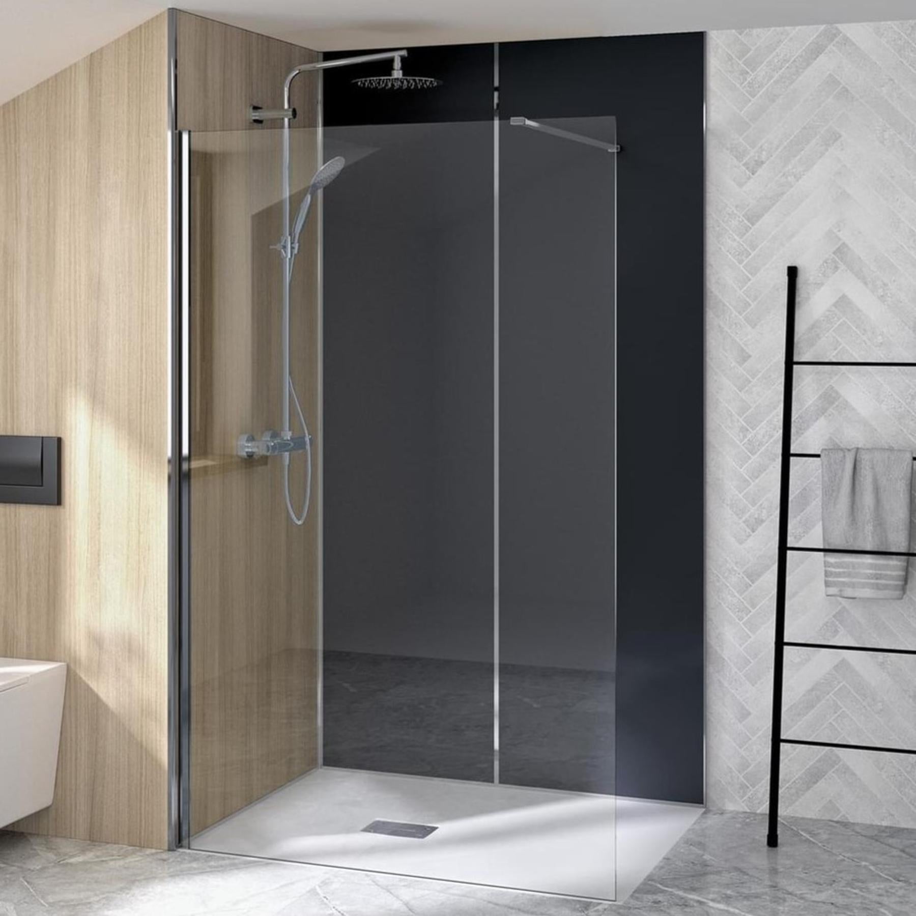 Paroi de douche fixe Kinedo SUPRA Solo H 1,90 m L 1,00 m chromé Leroy