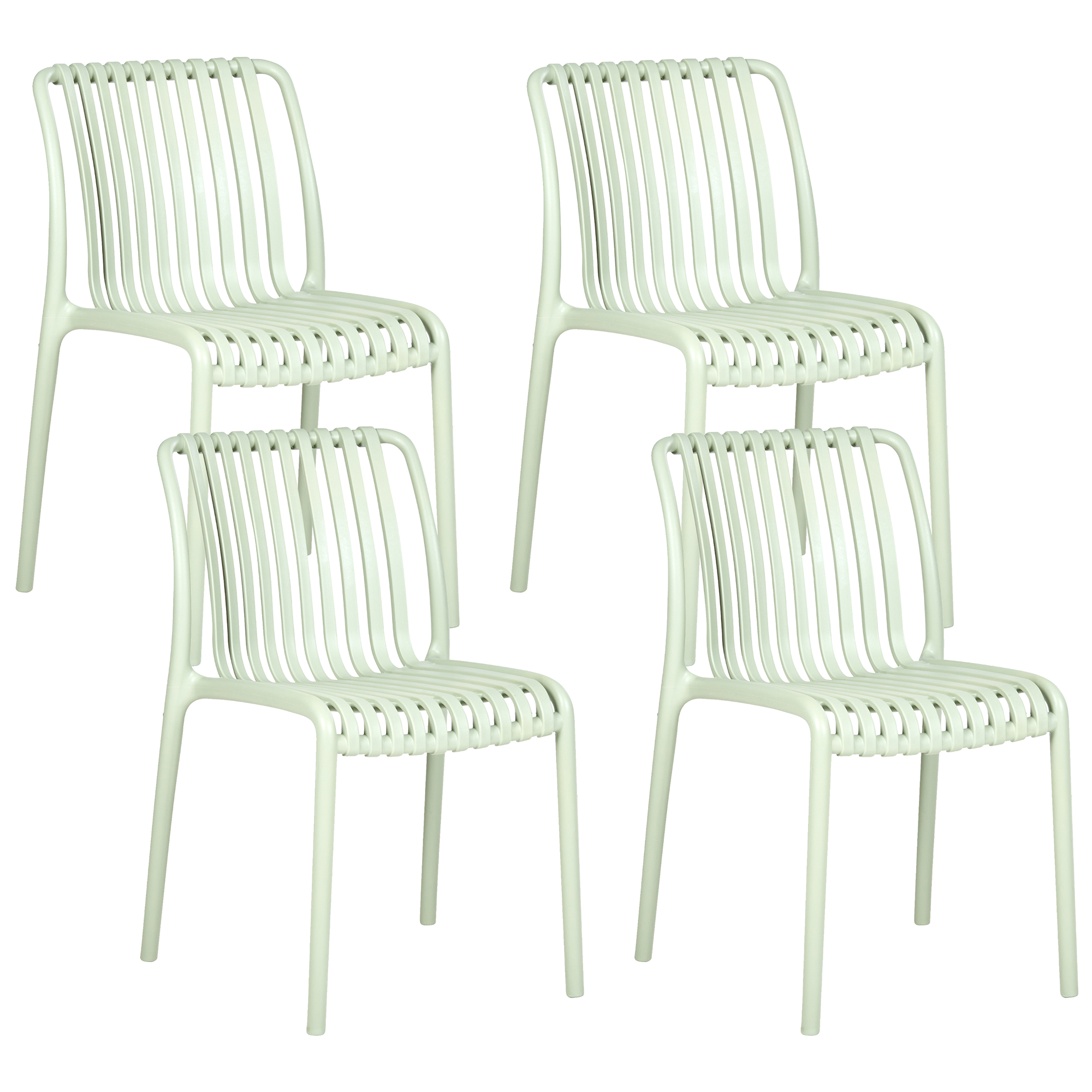 Set de 4 scaune de grădină ARICCIA Verde deschis 4buc