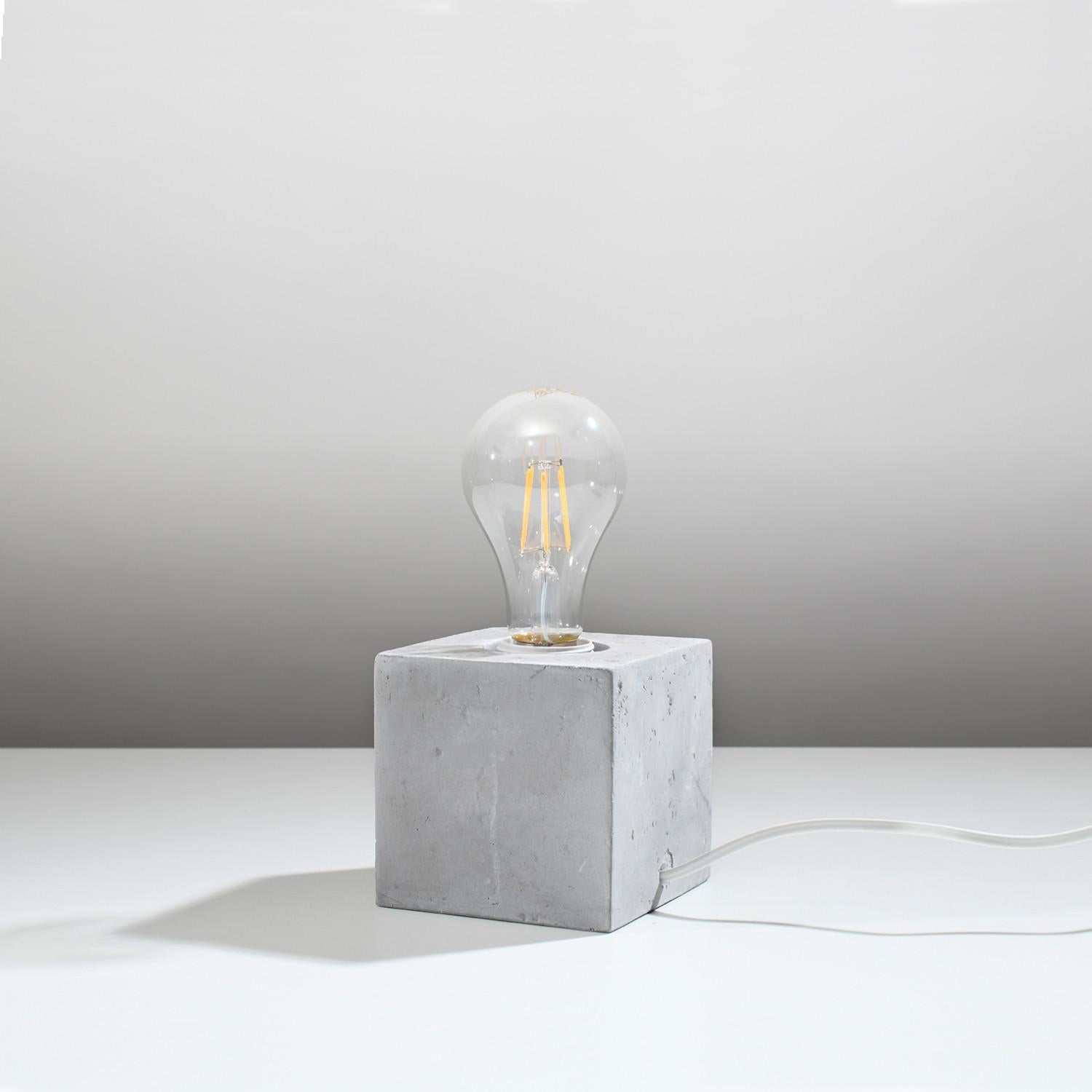 Lampa stołowa loftowa z betonową podstawką sześcian ARIZ 1xE27 15W SL.0683 Sollux Lighting