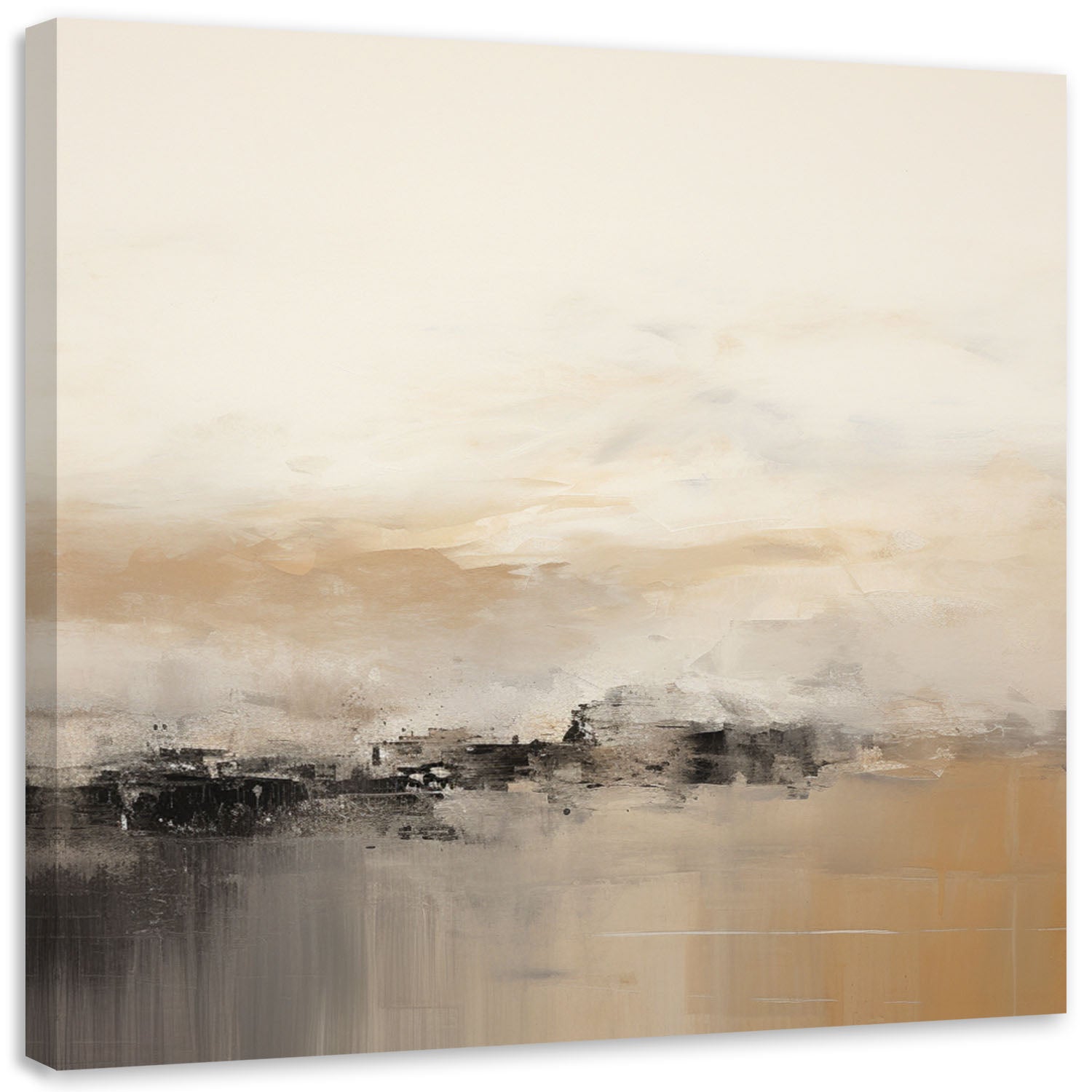 Obraz na płótnie, Abstrakcja Lofty Beżowy 40x40