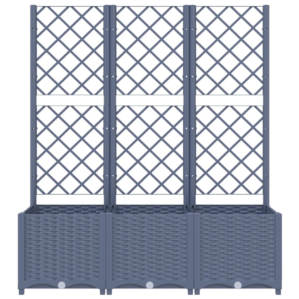 Maison Exclusive - Vaso/floreira jardim c/ treliça 120x40x136 cm PP cinzento azul - 4