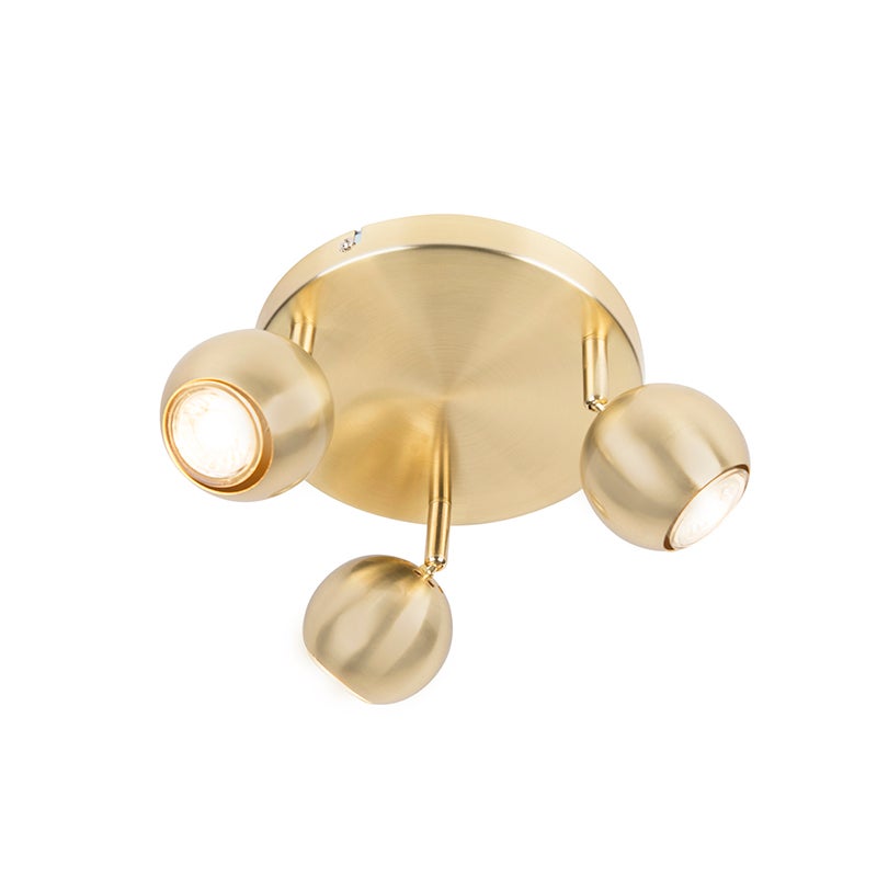 Spot retro okrągły mosiądz 3-źródła światła - Gissi