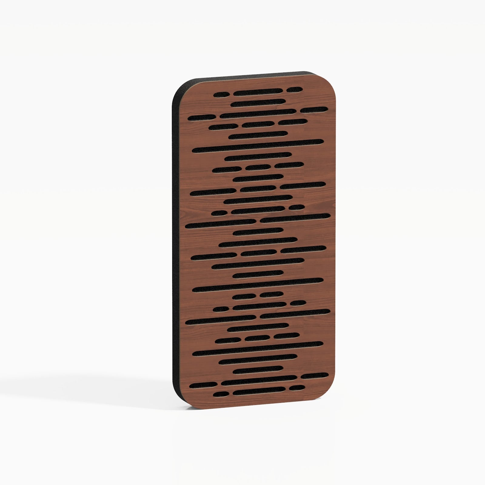 Lot de 4 Panneaux acoustiques Wave-D18 étroits insonorisants 23x46x3 cm - 0,42 m² surf.totale -MDF perforé laminé et mousse acoustique -Noix - 2