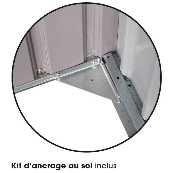 Abri de jardin métal gris 12,27 m2 + kit d'ancrage - 6