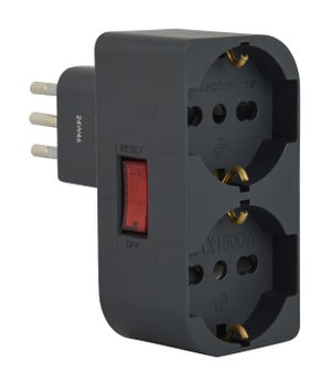 Prises Électriques avec Interrupteur 2 Prise, Multiprise 2 en 1 Prises Électriques avec Interrupteur 2 Prise, Multiprise 2 en 1