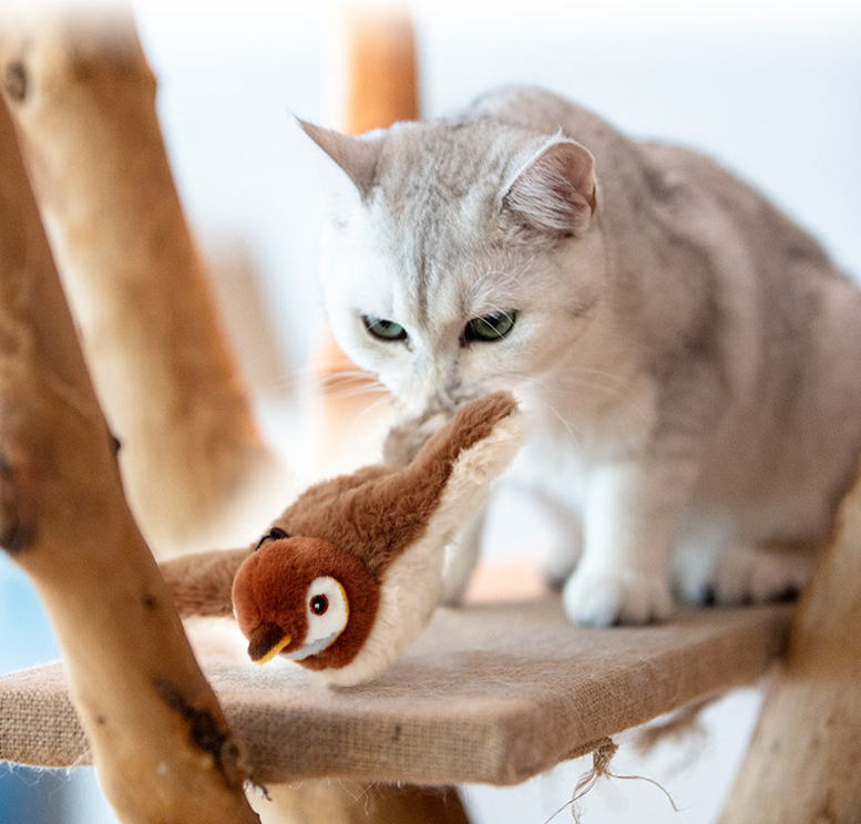 Pájaro volador para gatos: con función de aleteo, adecuado para gatos adultos y gatitos (gatitos que no pueden volar). - 2