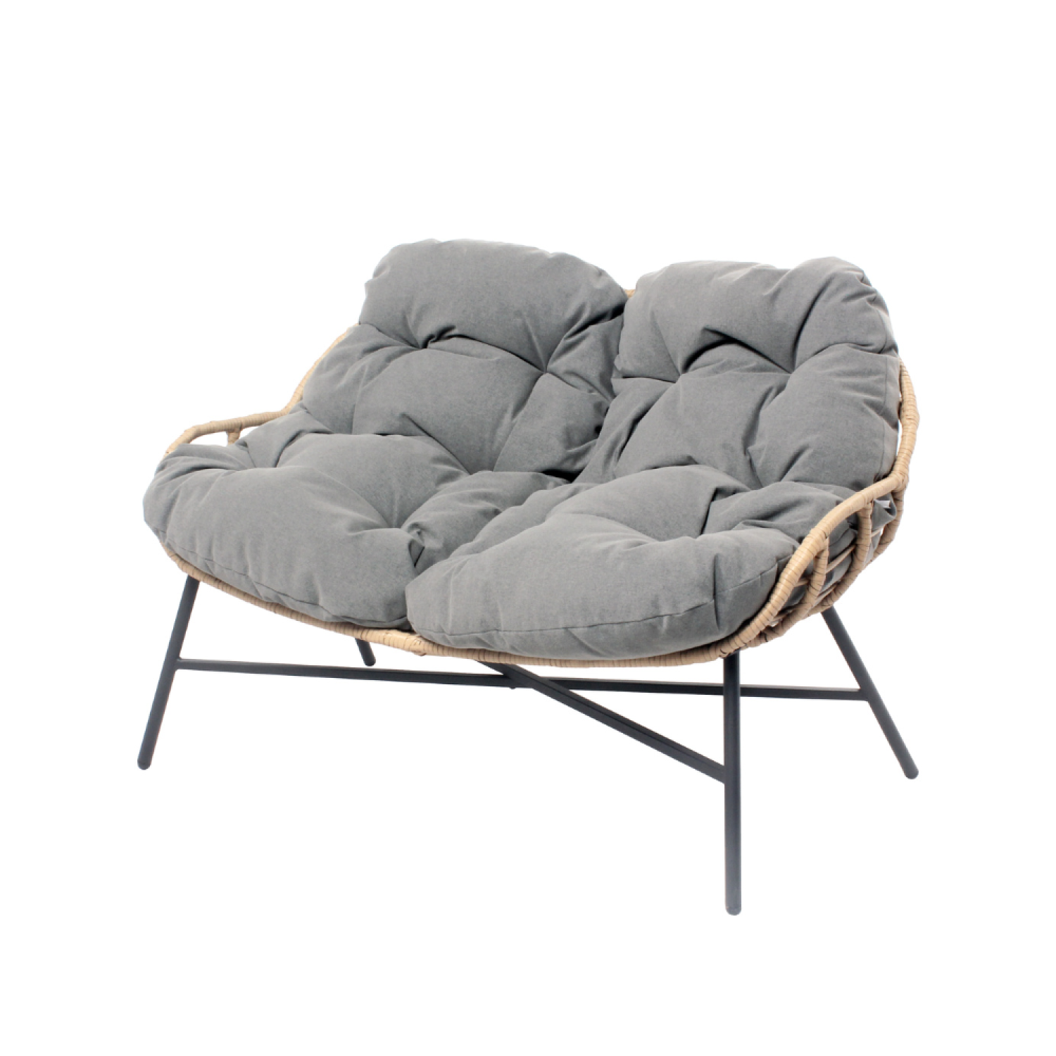 Salon bas de jardin en Acier Gris 4 personnes - 3