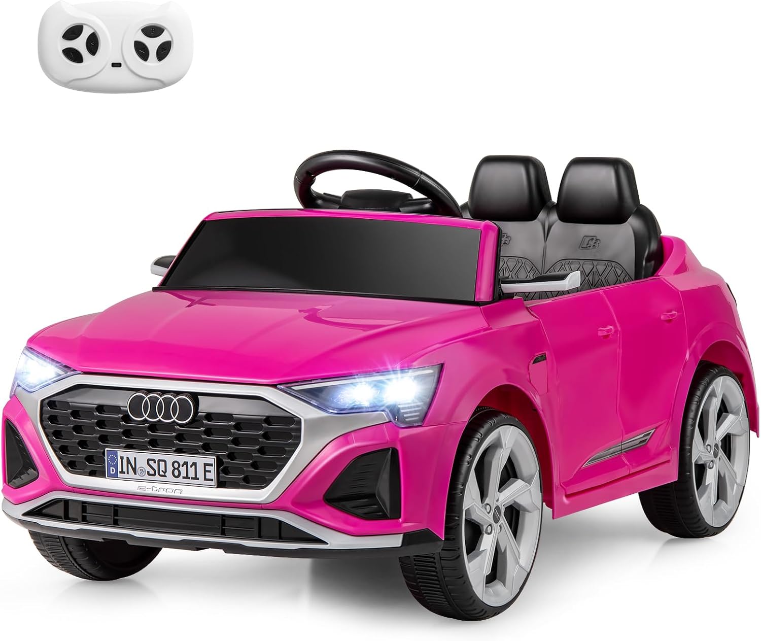 Voiture Électrique 12v Enfants Avec Télécommande Affichage Batterie Roues A Bande De Roulement