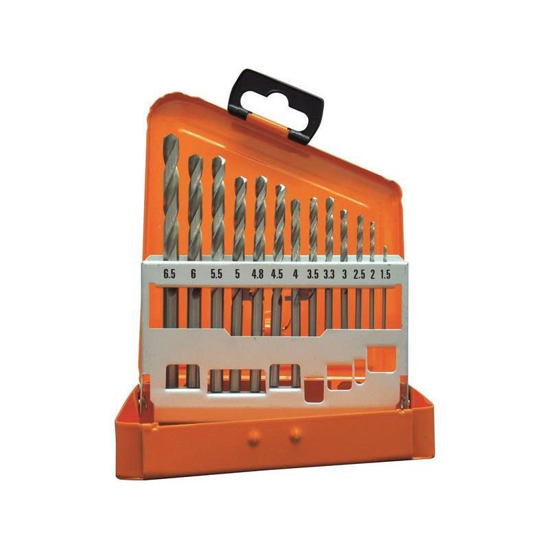 Set de burghie metal HSS-G DIN 338 ECO 1,5-6,5 mm, 13 /set, cutie metalica, PROJAHN