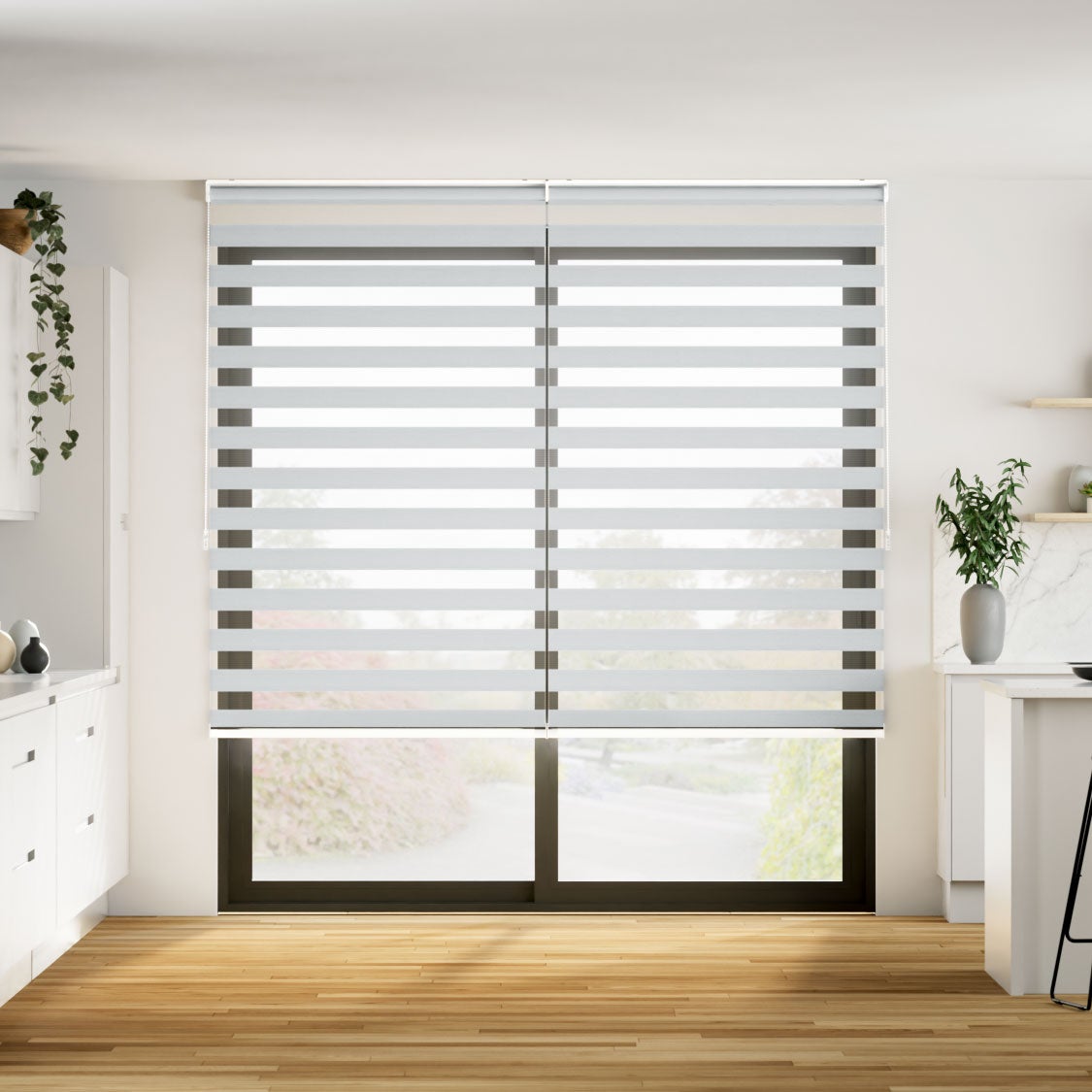 Estores noche y día corti sin cajón color plata 82x160 - cortinadecor