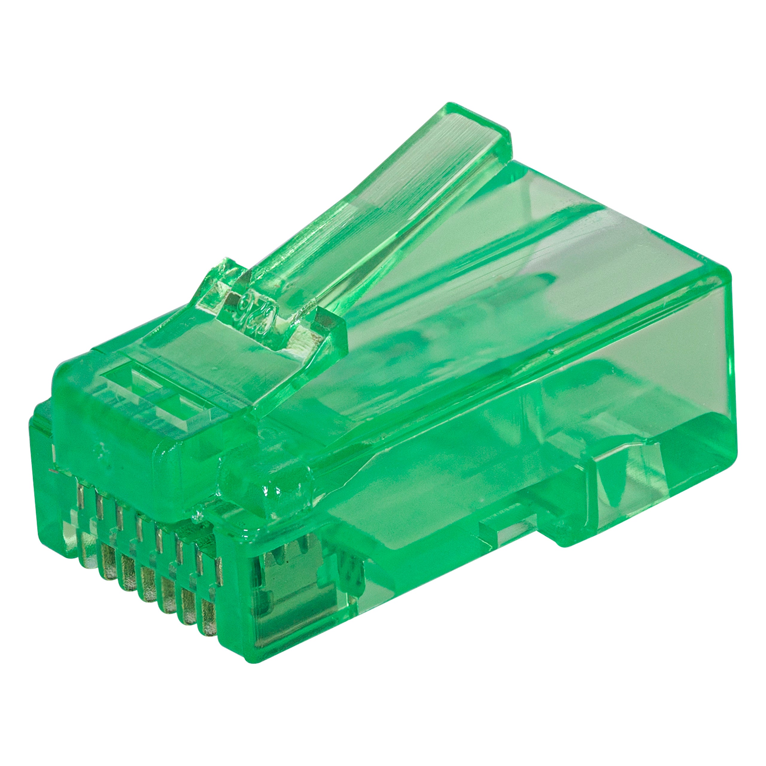 Wtyki przelotowe RJ45 8P8C kat.6 UTP drut linka NEKU zielone 100szt