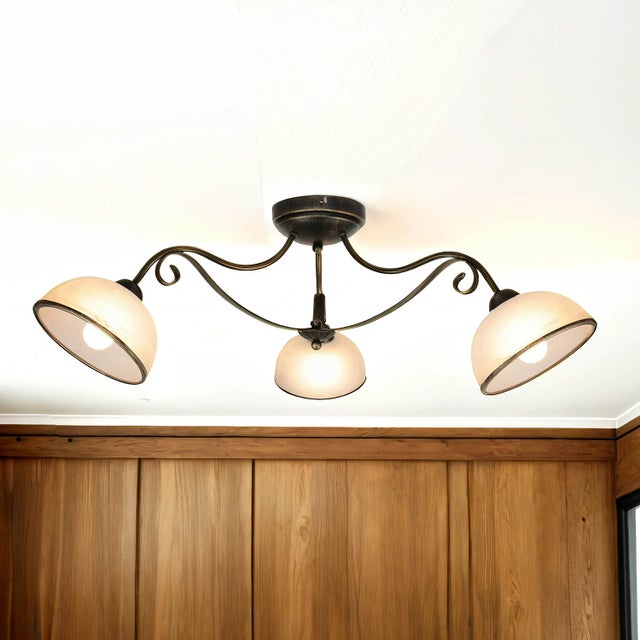 Lampa sufitowa wisząca Antica złota patyna-biała 3xE27x15W wym: 30 x 70 x 70 cm metal Luminex