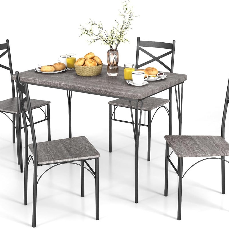 5-częściowy zestaw do jadalni, stół kuchenny z 4 krzesłami, zestaw do jadalni dla 4 osób, zestaw do jadalni, do kuchni, zajmuje mało miejsca