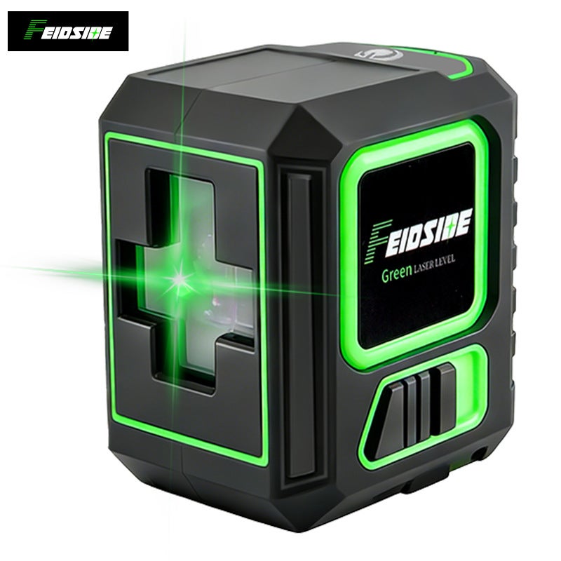 Livella laser autolivellante ad alta precisione, mini livella, livella laser a linea, raggio verde a 2 linee + supporto da 1 metro + bersaglio - 7