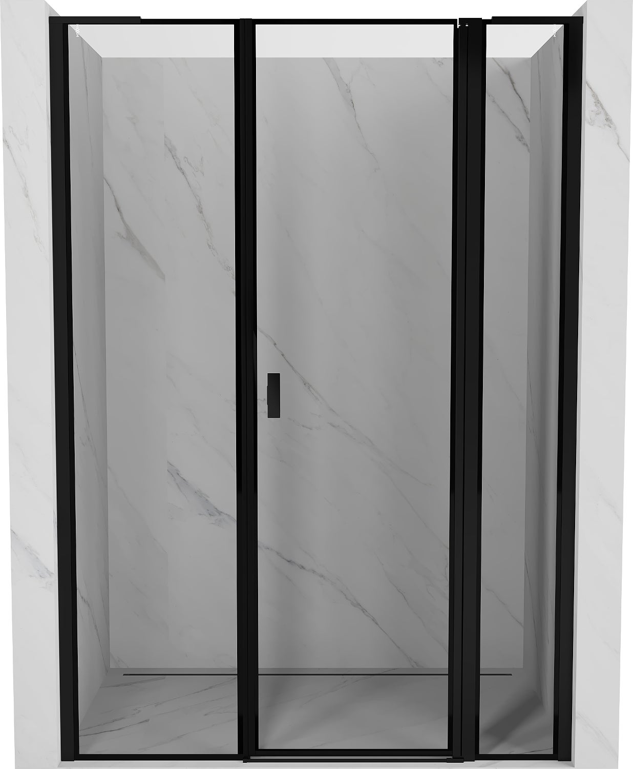 Mexen Mist L drzwi prysznicowe uchylne prawe 140 cm, czarna ramka, czarne - 8A4L-140-001-70-70-P