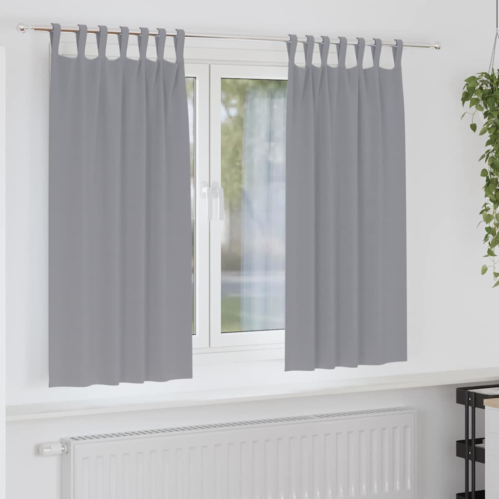 Firany blackout z kółkami 2 pcs Jasnoszary 175 x 140 cm vidaXL