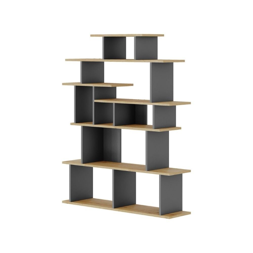 Libreria design Apollon 120x149 colore rovere e antracite - 5