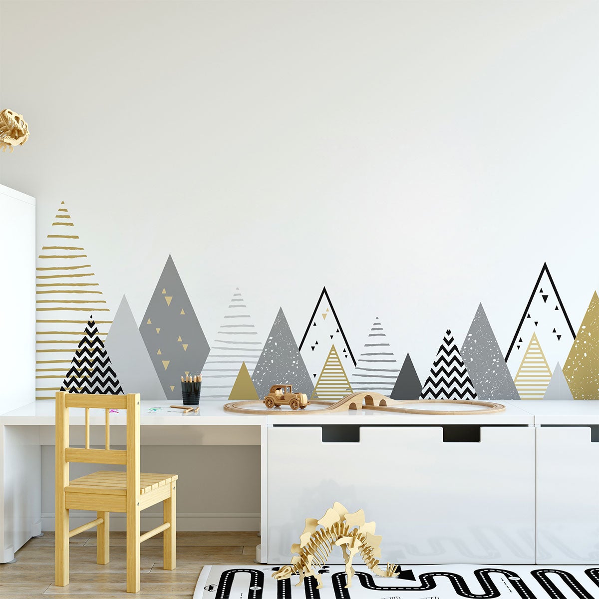 Vinilo niño escandinavo de montaña gevika - adhesivo de pared - revestimiento sticker mural decorativo - 70X115cm - 7