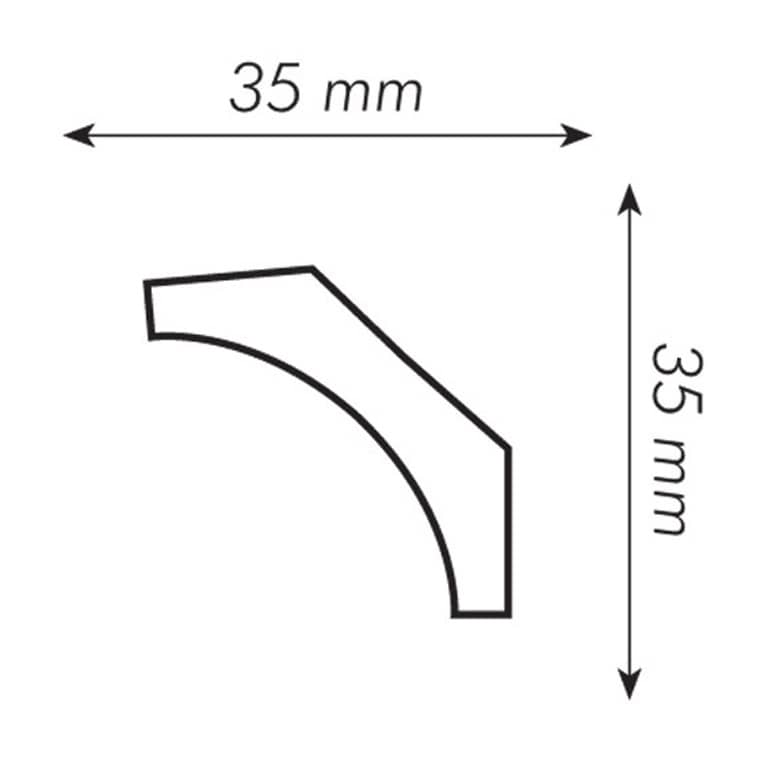 Cornisa techo i705 - Poliestireno extruido XPS - Medidas: 200 x 3,5 x 3,5 cm - Bovelacci - 2