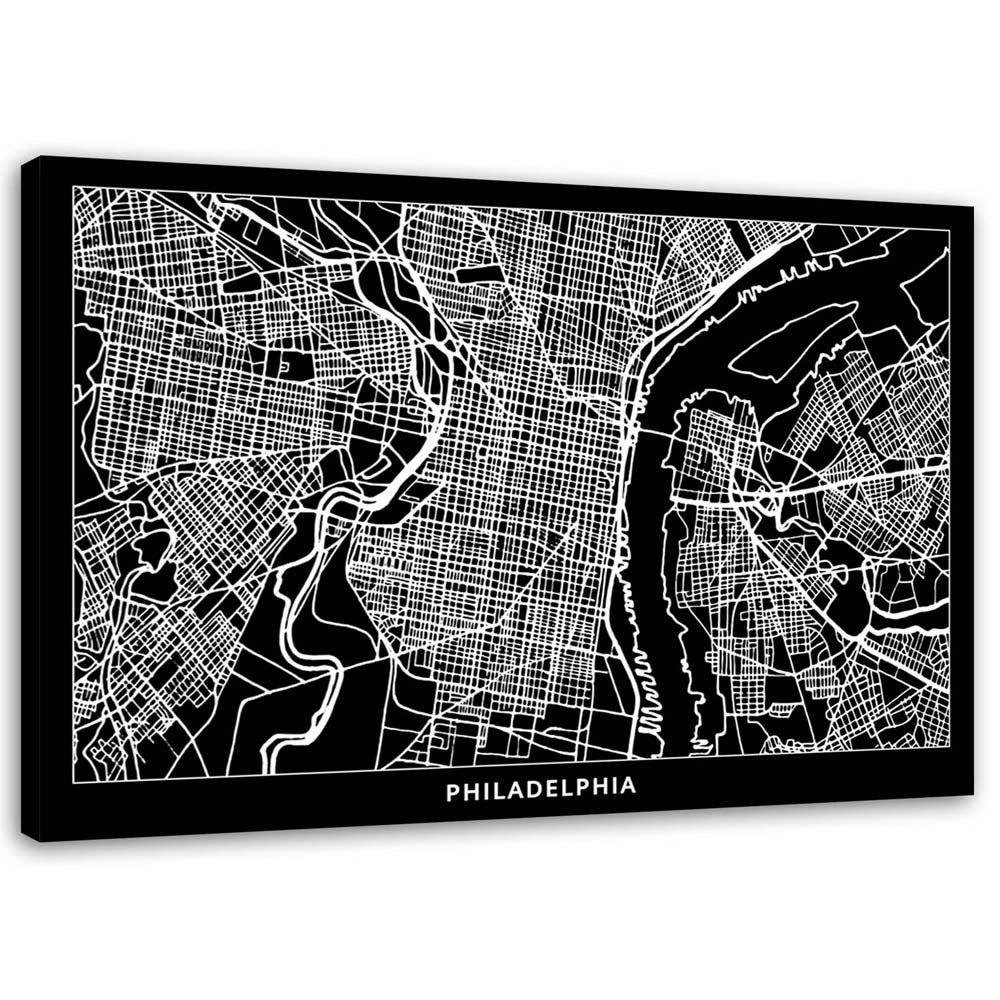 Obraz na płótnie, Filadelfia - plan miasta 100x70