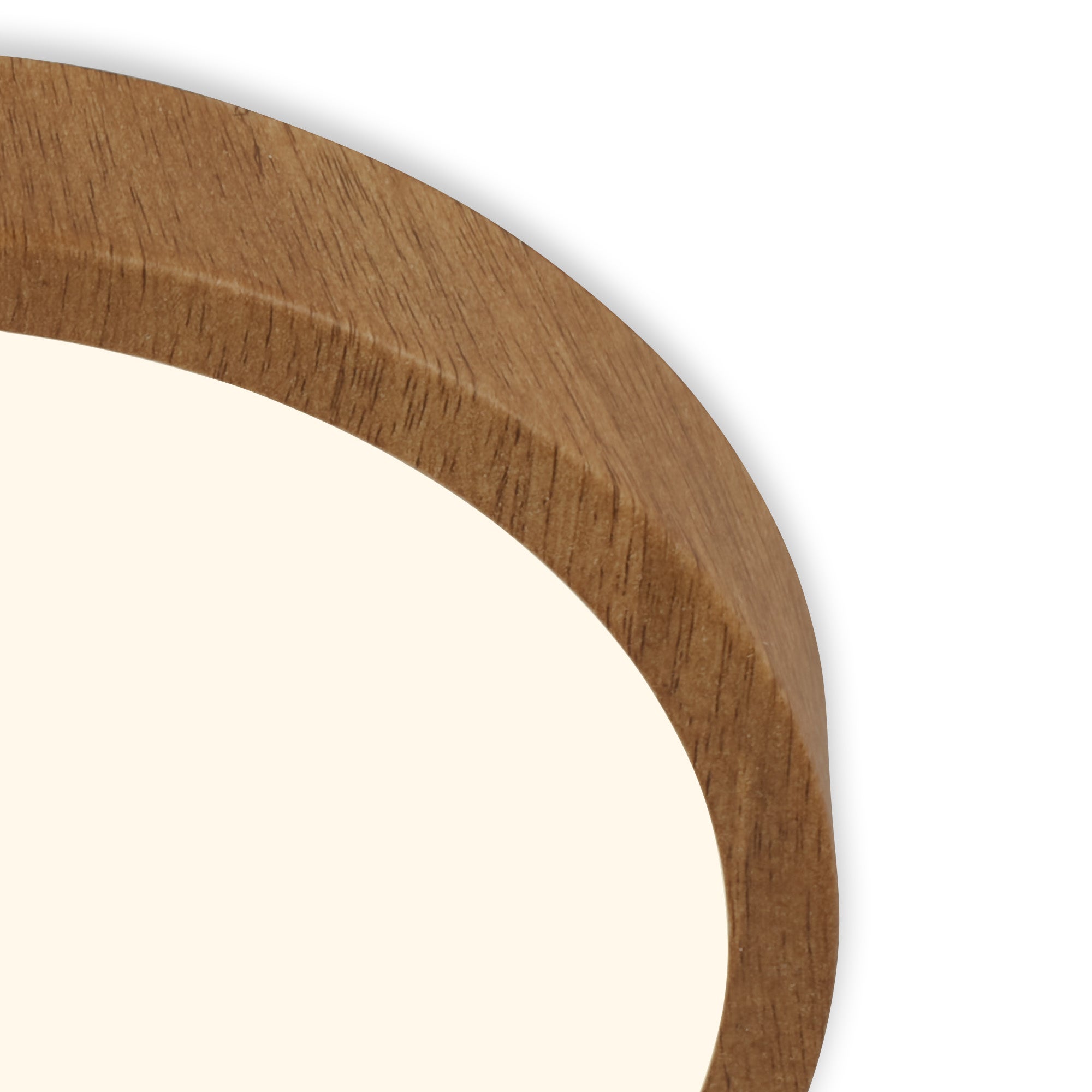 Plafonnier LED - avec cadre bois - IP20 - D.380 mm - aspect bois naturel - blanc chaud 3000K - 24W / 2900lm - Briloner - 3