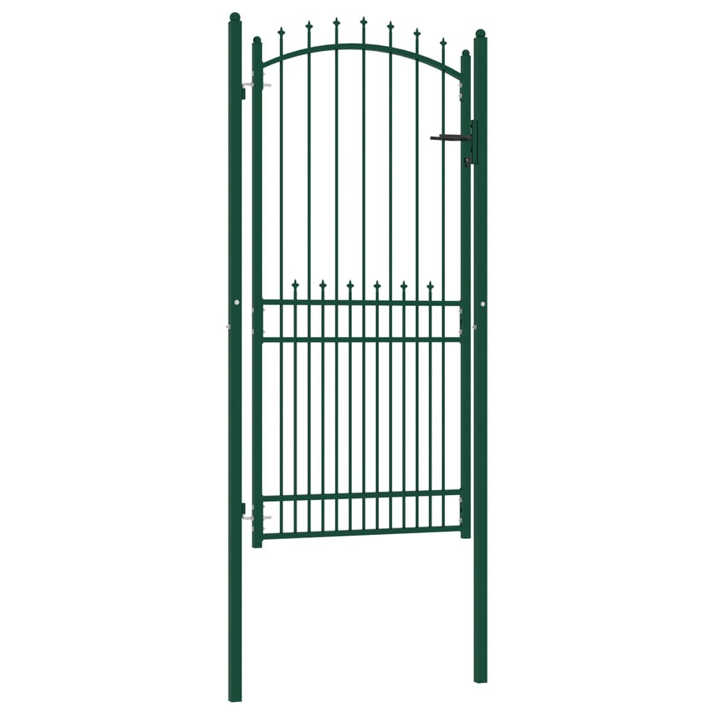 Portillon De Jardin En Acier – Portail De Clôture 350x120 Cm – Anthracite Avec Poteaux Et Clés