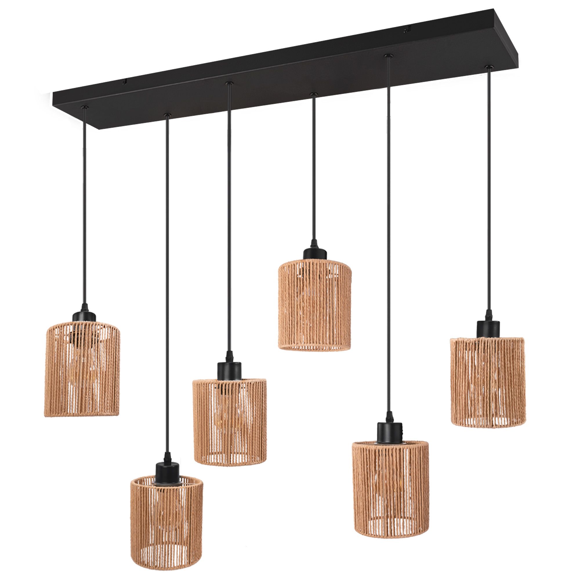 Lampa Sufitowa Wisząca Toolight App1822-6Cp Czarny, Brązowy