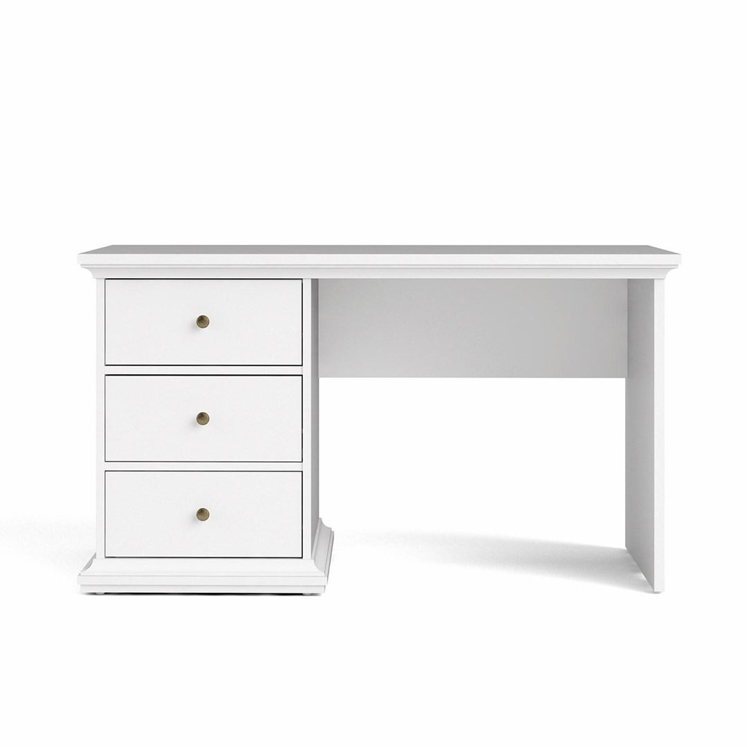 Venedig biurko 3 szuflady szerokość 130 cm, wysokość 73 cm biel.