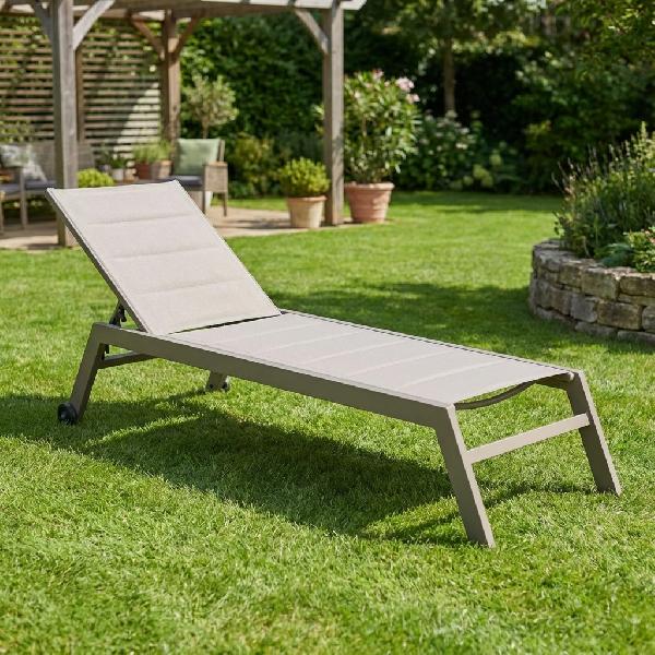 Tumbona de jardín con ruedas de aluminio Formentera | Leroy Merlin
