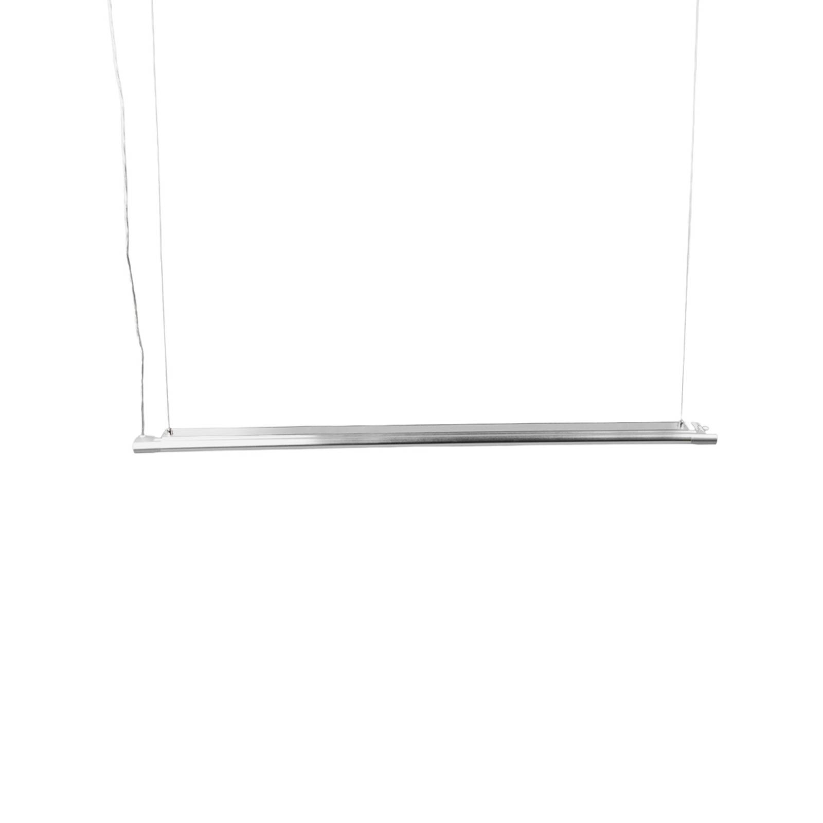 Arcchio Suspension LED Vinca, longueur 120 cm, blanc/argenté
