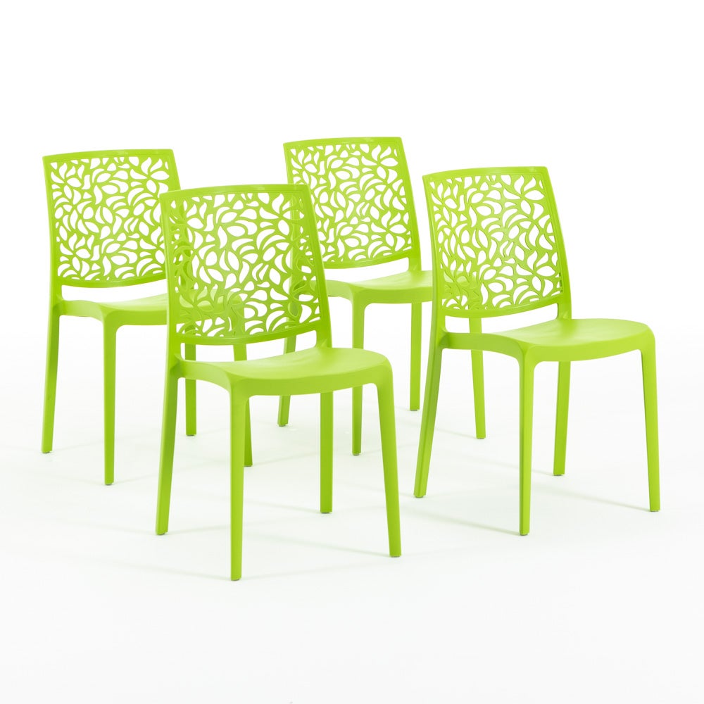 Set di sedie Anna impilabili in polipropilene con fibra di vetro