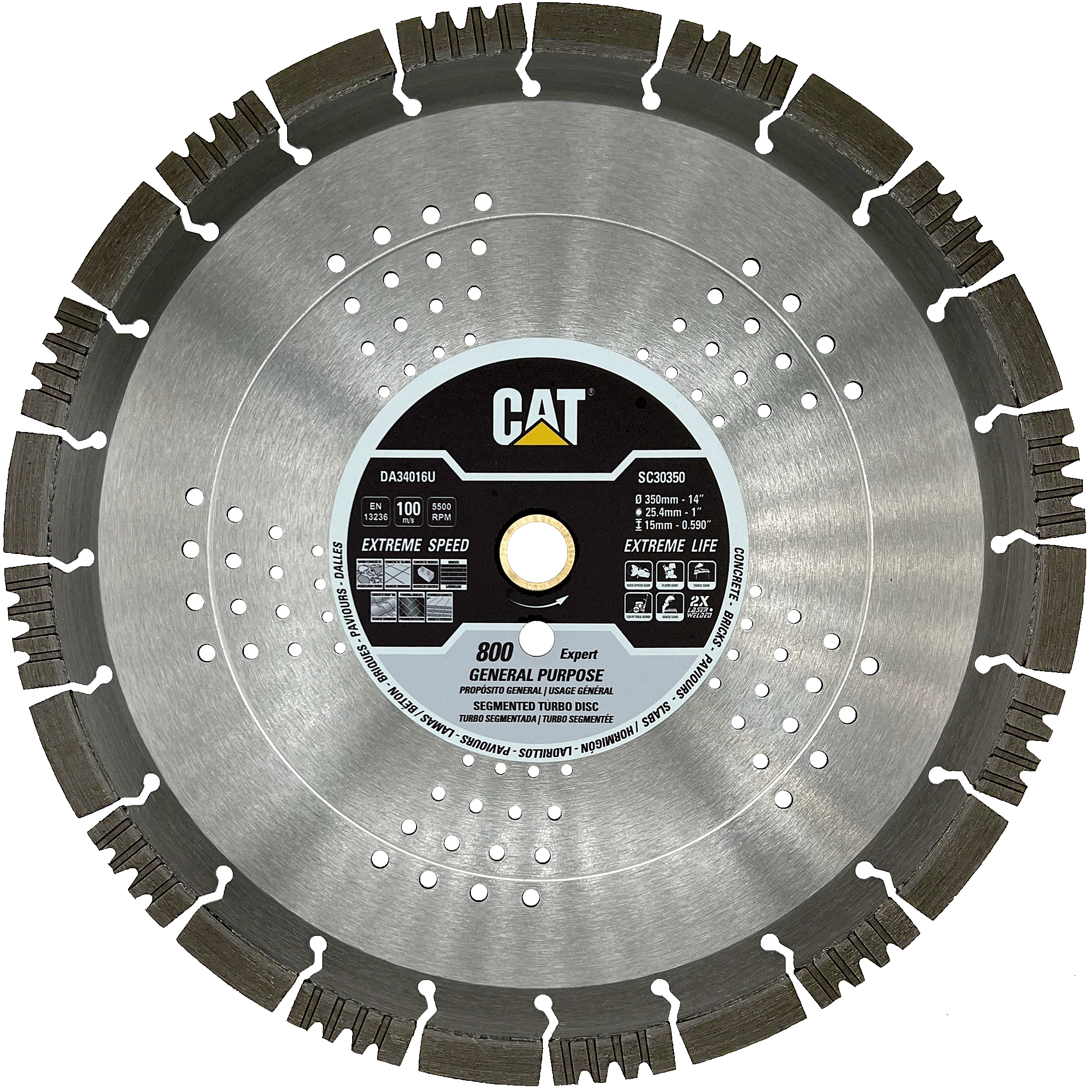 Disc diamantat CAT segmentat pentru uz general, 230 mm, 800 EXPERT, Model DA34014