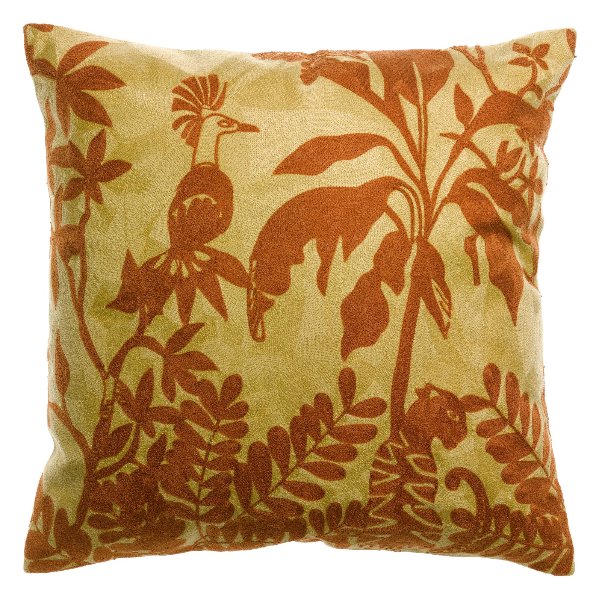 Federa Cuscino Decorativo Suzani 46x46 Cm: Ricamo Indiano Con Pompon, 100% Cotone, Stile Boho Per Divano E Letto - 2