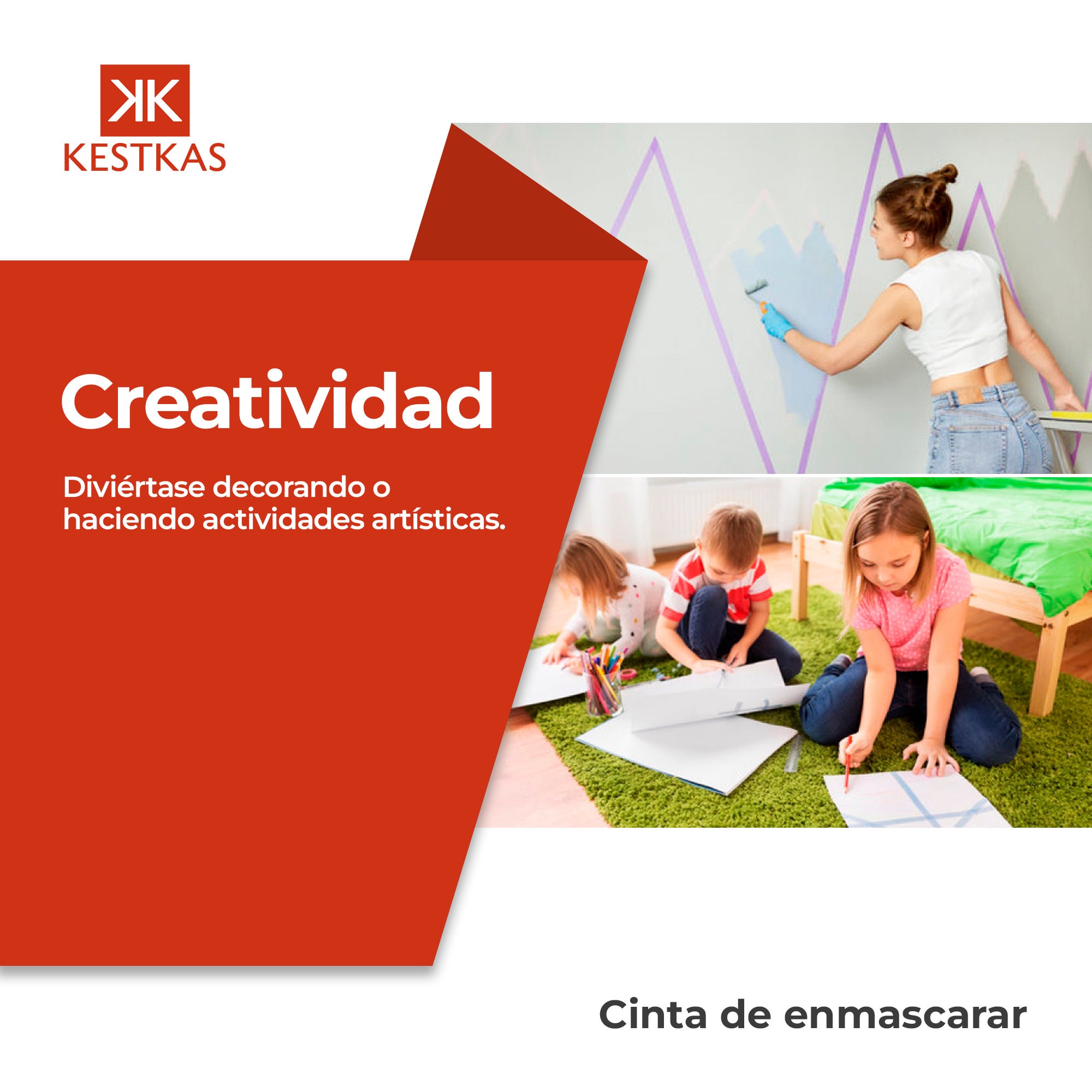 Cinta de Carrocero 25m x 25mm 6 colores KESTKAS - Cinta de Pintor - Cinta para Pintar Removible sin Residuos - 5