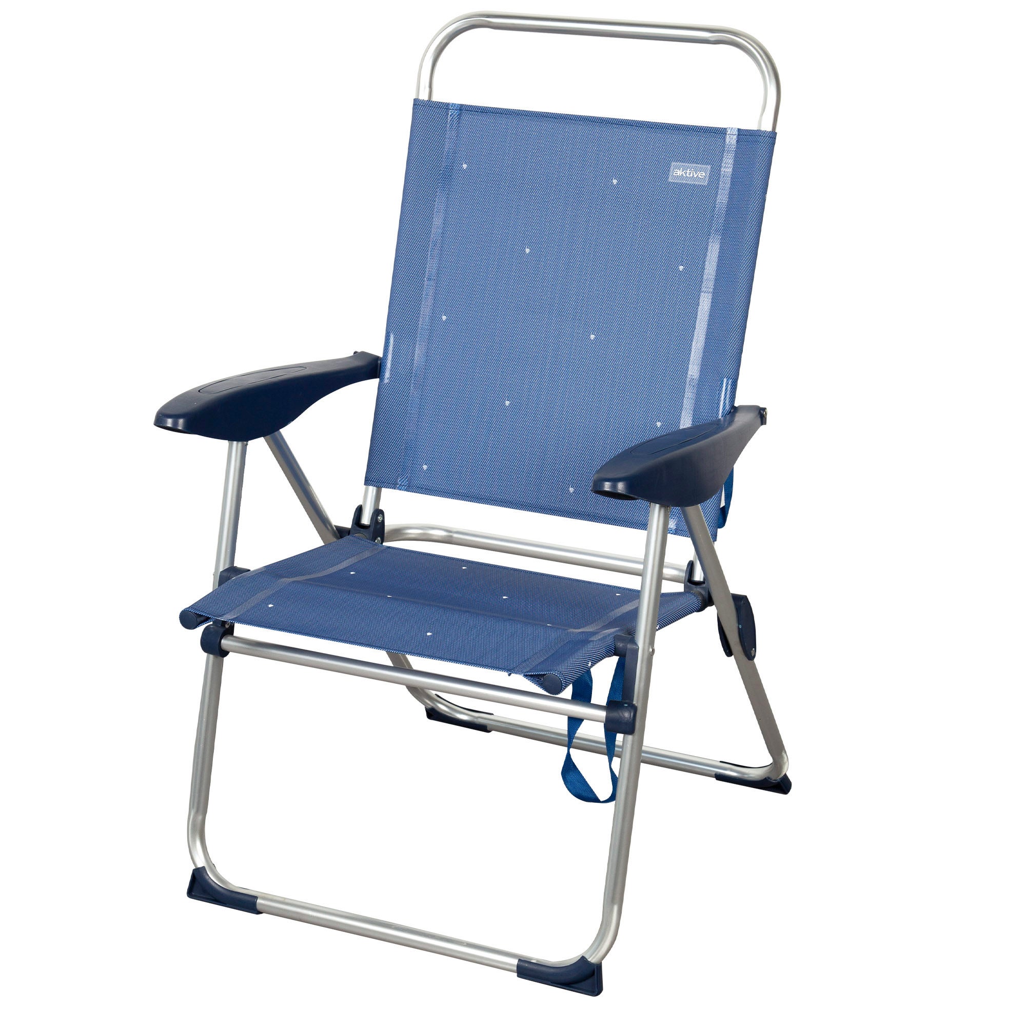 Aktive silla plegable playa 48x60x100 cm 4 posiciones azul