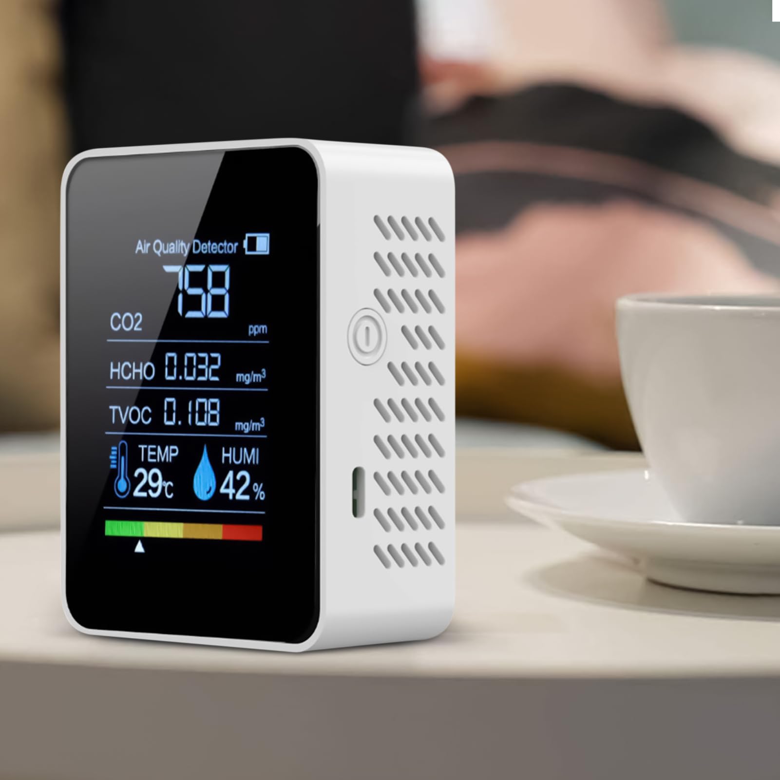 Testeur d'air détecteur de monoxyde de carbone pour la maison, mesures CO2 HCHO TVOC, température, humidité, moniteur de sécurité pour tentes - 8