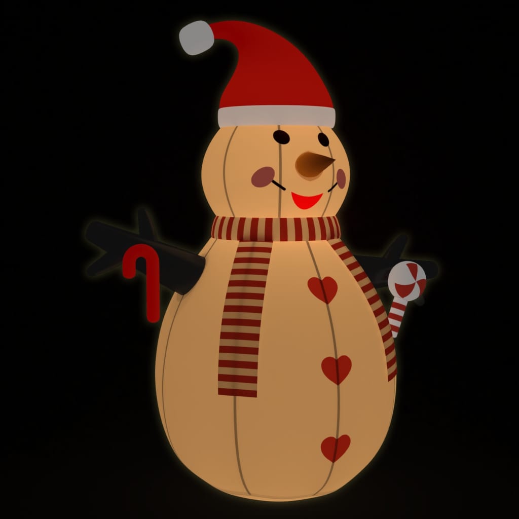 Tangkula Pupazzo Di Neve Gonfiabile Luminoso Da 1,2m Con Luci LED Rotanti - Decorazione Natalizia Da Esterno Per Giardino E Prato