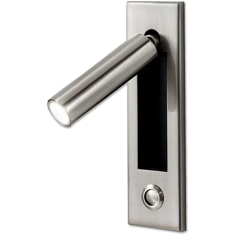 Lampka nocna LED - Ciepłe światło 3W - Wpuszczana i regulowana lampa ścienna - Regulowany reflektor z włącznikiem przyciskowym - do sypialni