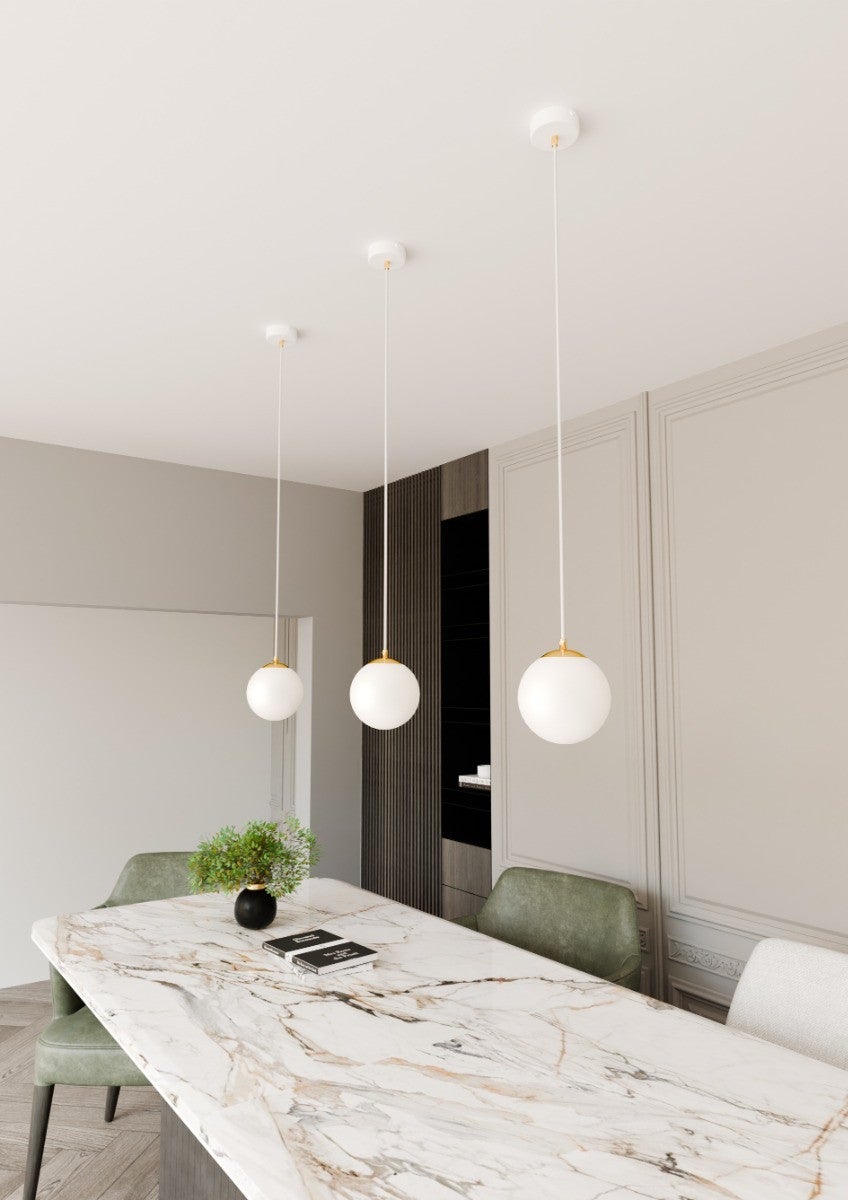 Lampa sufitowa wisząca Royal biało-złota 1xE14x10W szklana kula wym: 100 x 14 x 14 cm szkło Emibig - 8