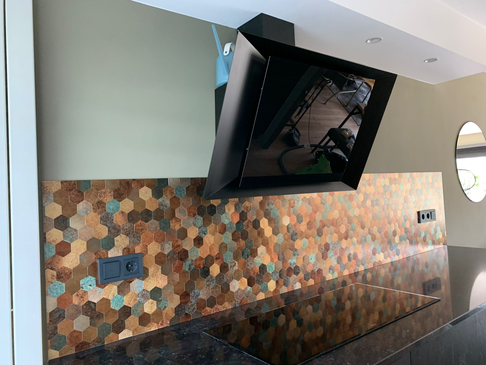 Revestimiento de Pared Mosaico Autoadhesivo Hexagonal Chapado en Oro – 28,8x29,2 cm, Grosor 0,4 cm - 3