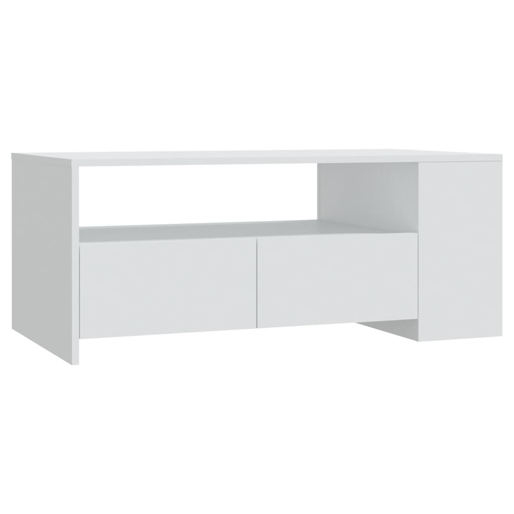 Table Basse D'appoint Carrée Blanc 100x100x31 Cm - Bois D'ingénierie, Plateau Robuste, Rangement, Design Moderne - 8