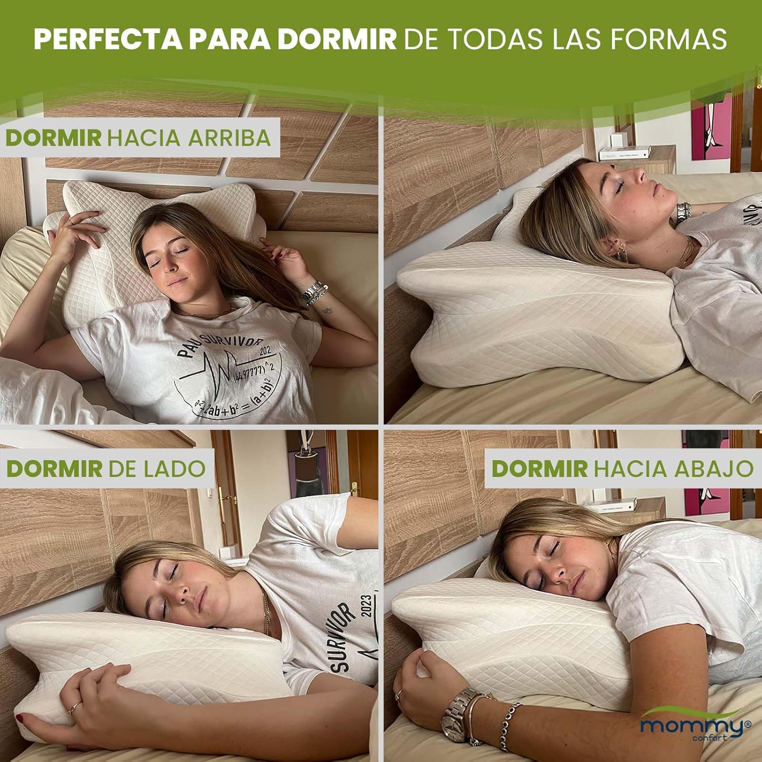 Almohada Cervicales y Cuello Viscoelastica, Almohada Ortopedica y Ergonómica – Funda Lavable con Cremallera&nbsp; - 4