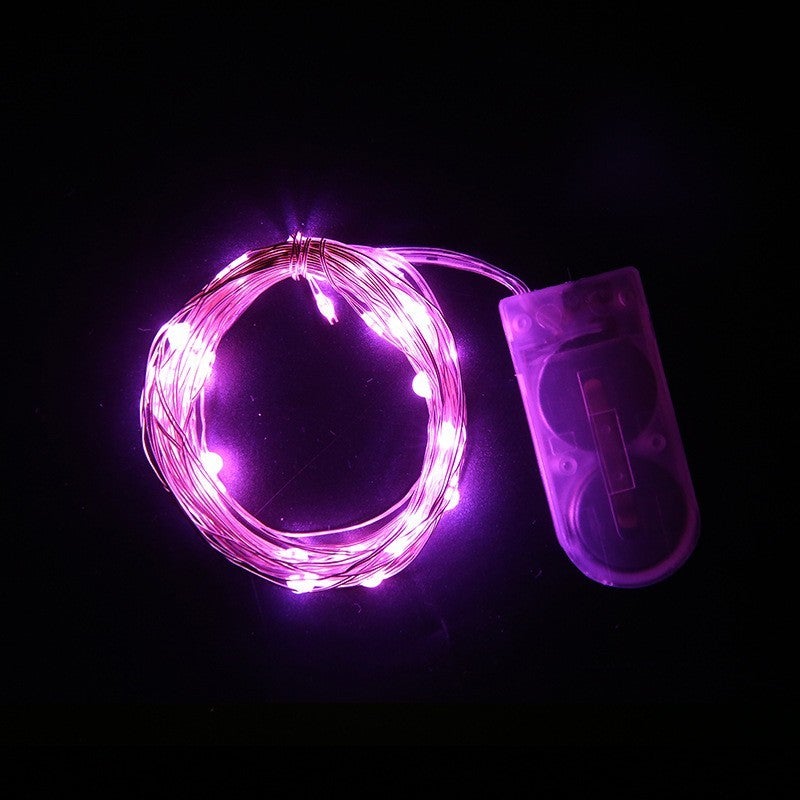 Instalatie de Craciun Flippy, 1 m, 10 LED-uri roz, cu baterii