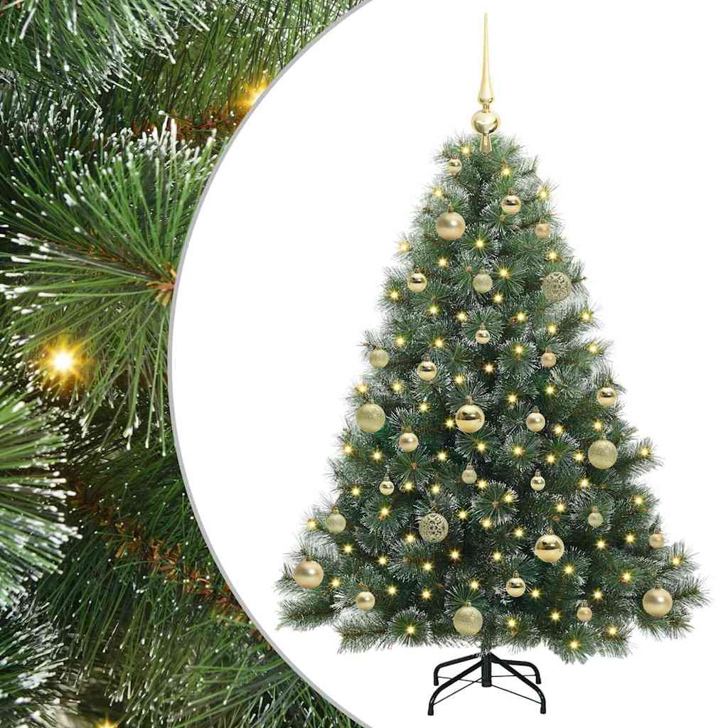 Sztuczna choinka z 150 diodami LED Zielony 120 cm PE i PVC