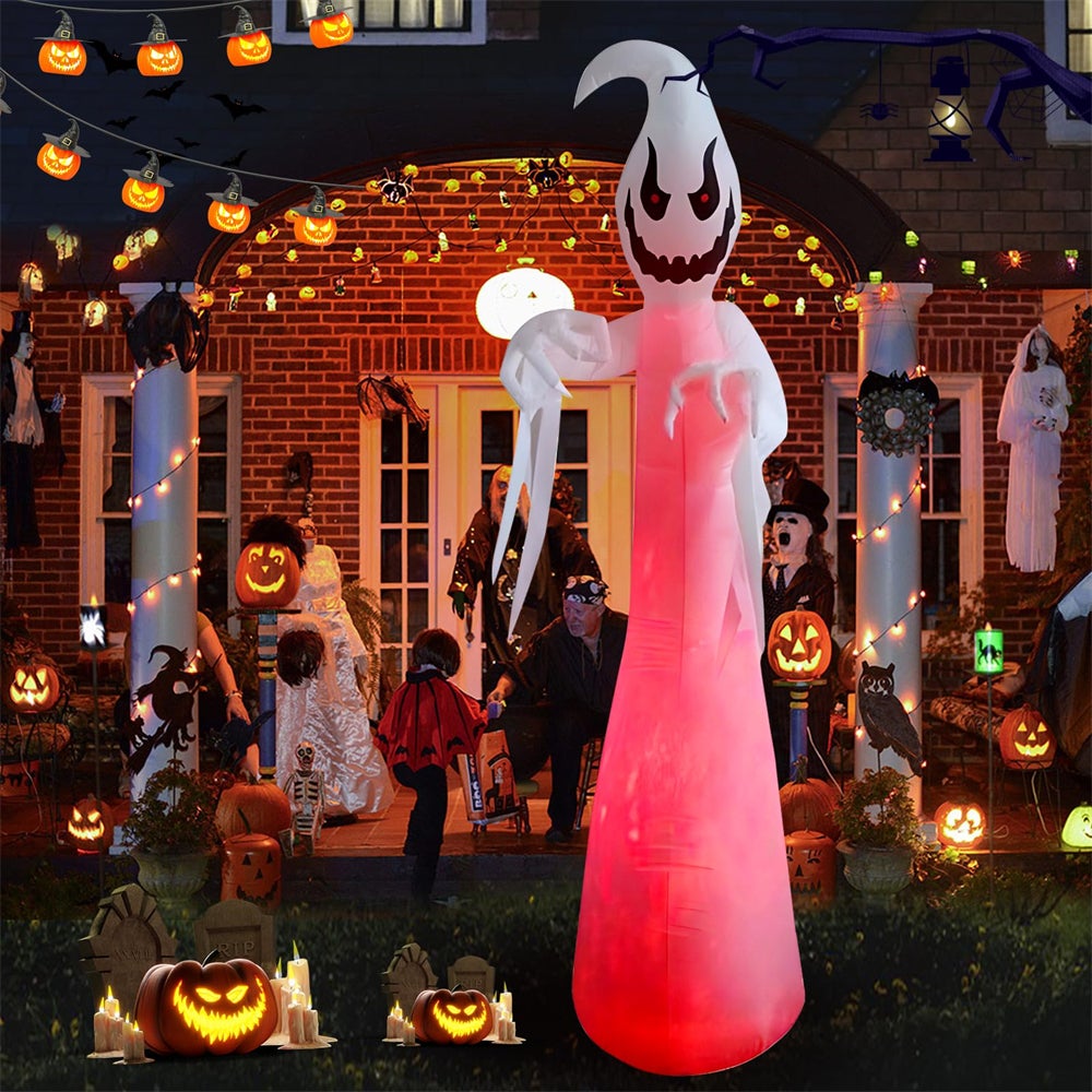 Fantasma Gonfiabile Halloween 12 Piedi (3.6 M) - Decorazione Gigante Con Luci LED, Per Giardino E Esterno